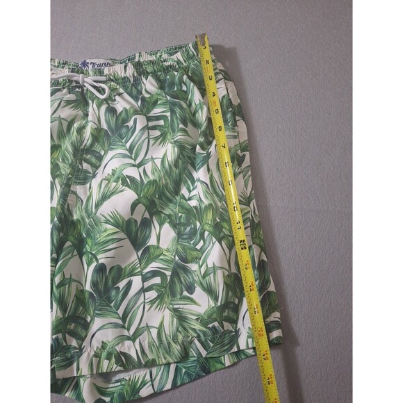 Trunks Surf and Swim Co Short Men Medium Green AOP Lined Floral Palms Print 30 - Picture 2 of 7